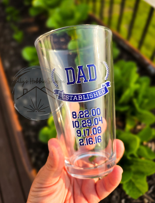 Custom Established Pint Glass