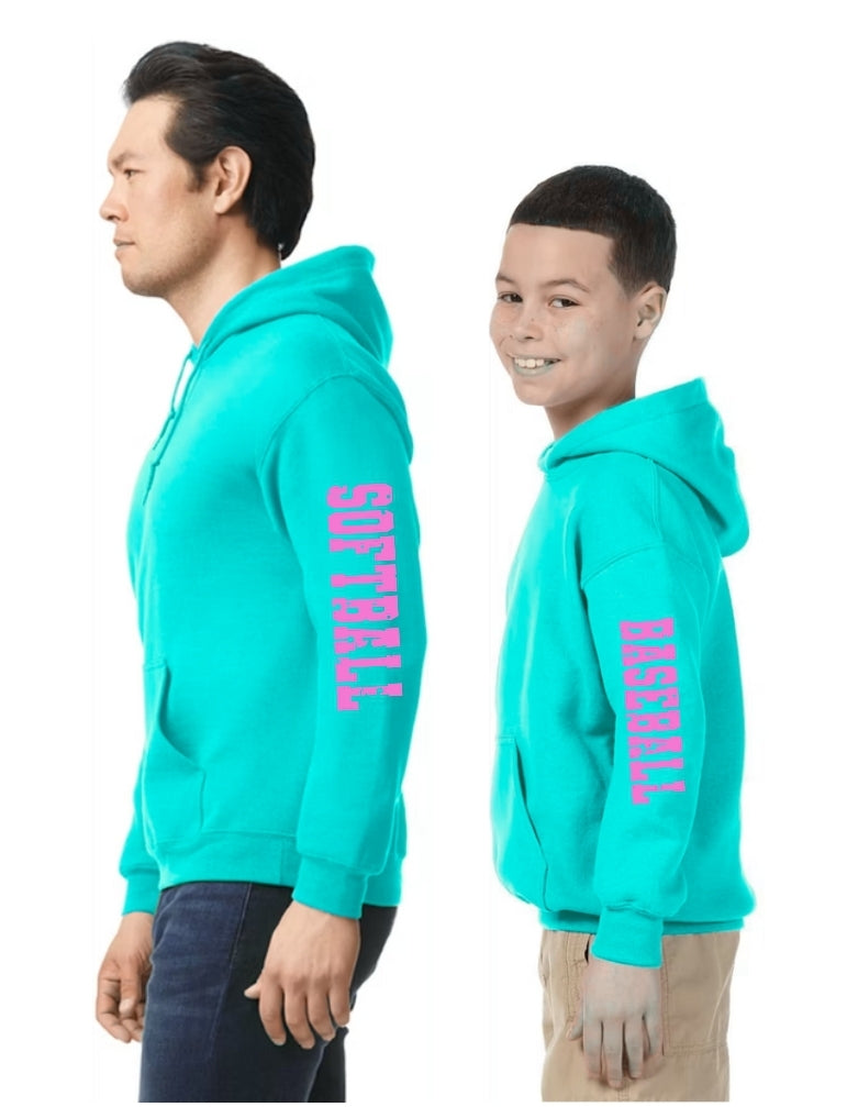 Unisex Nublend Youth and Adult Scuba Blue Hooded Sweatshirt