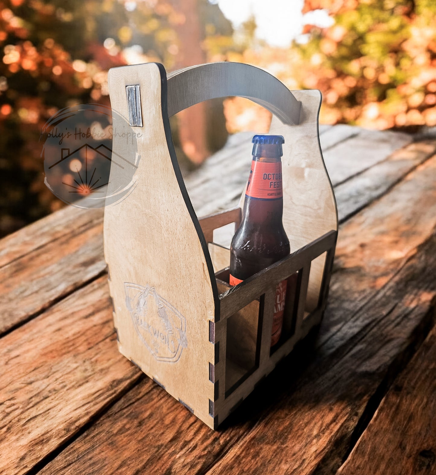 Customized Wood Bottle Carrier