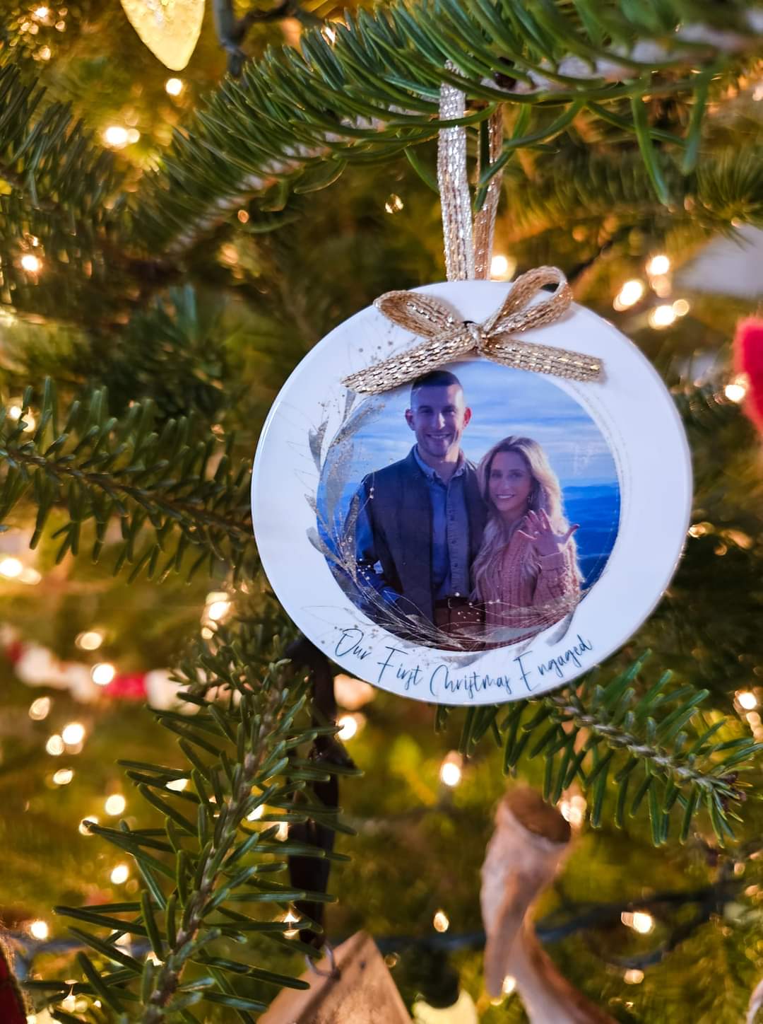 Newly Engaged Ceramic Ornament