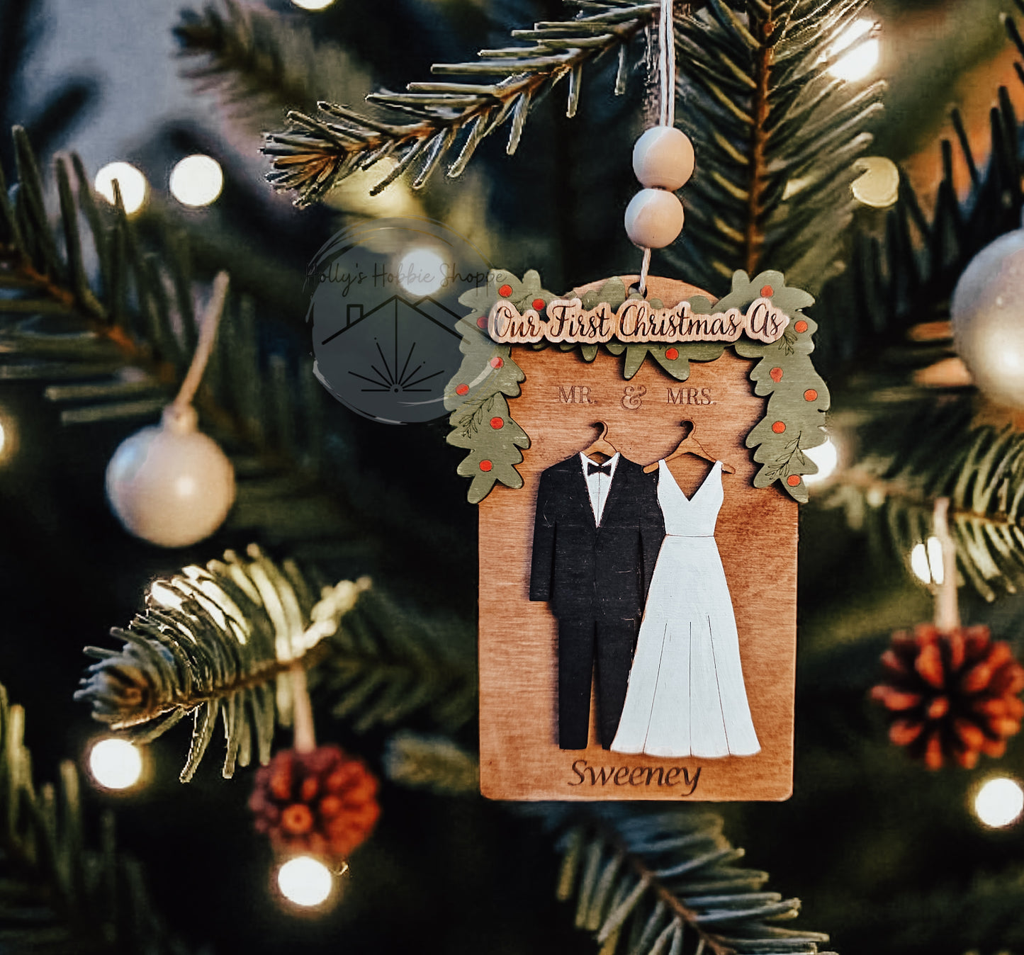 Farmhouse First Married Christmas Ornament