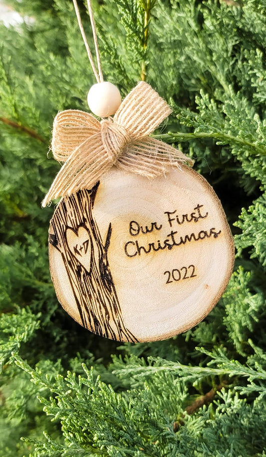 First Christmas Wood Slice Ornament