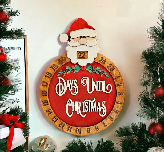 Wood Wall Christmas Countdown Calendar